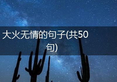 大火无情的句子(共50句)