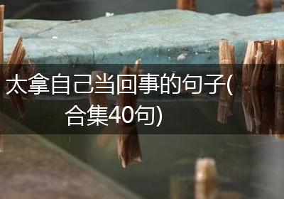 太拿自己当回事的句子(合集40句)