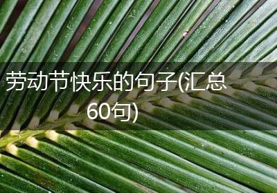 劳动节快乐的句子(汇总60句)