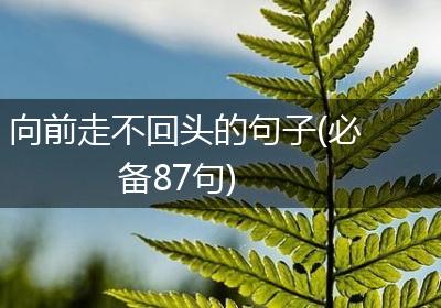 向前走不回头的句子(必备87句)