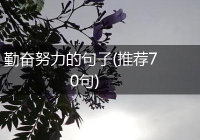 勤奋努力的句子(推荐70句)
