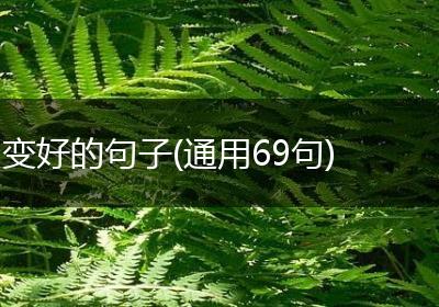 变好的句子(通用69句)