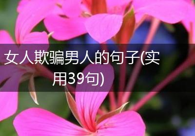 女人欺骗男人的句子(实用39句)