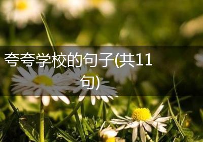 夸夸学校的句子(共11句)