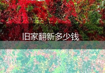 旧家翻新多少钱