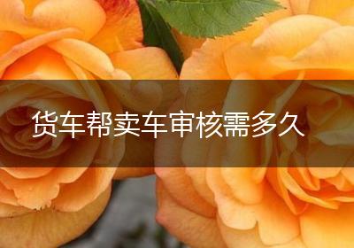 货车帮卖车审核需多久