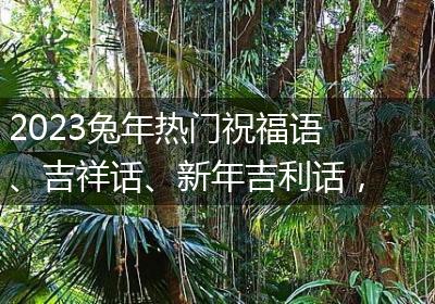 2023兔年热门祝福语、吉祥话、新年吉利话，拜年贺词合集懒人包