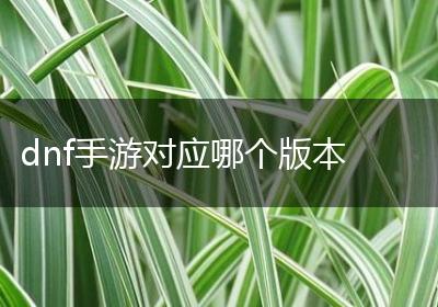dnf手游对应哪个版本