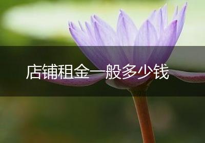 店铺租金一般多少钱