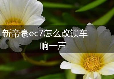 新帝豪ec7怎么改锁车响一声