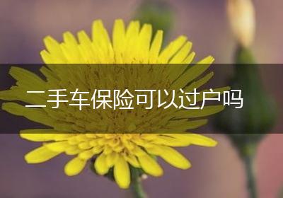 二手车保险可以过户吗
