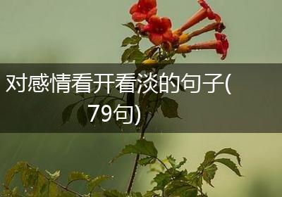 对感情看开看淡的句子(79句)