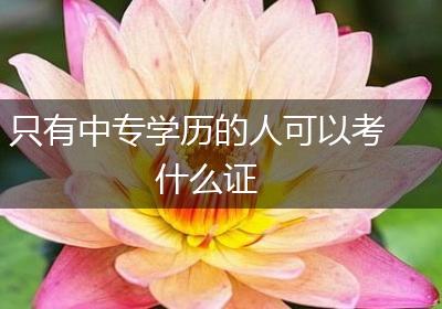 只有中专学历的人可以考什么证