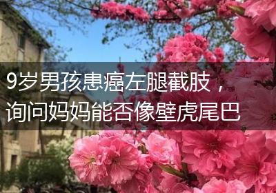 9岁男孩患癌左腿截肢，询问妈妈能否像壁虎尾巴一样再生