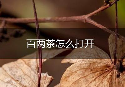 百两茶怎么打开