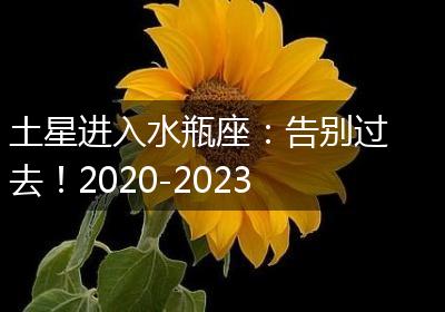 土星进入水瓶座：告别过去！2020-2023新时代大门隆重开启