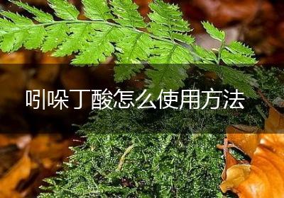 吲哚丁酸怎么使用方法