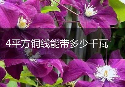 4平方铜线能带多少千瓦