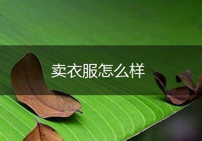 卖衣服怎么样