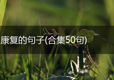 康复的句子(合集50句)