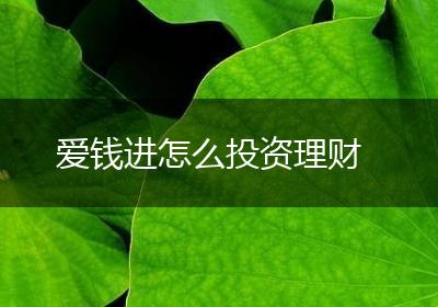 爱钱进怎么投资理财