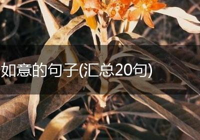 如意的句子(汇总20句)