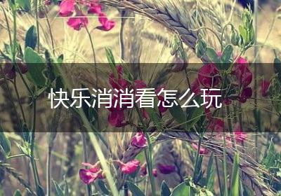 快乐消消看怎么玩