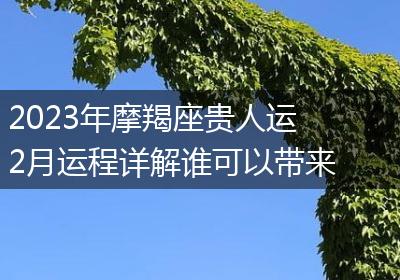 2023年摩羯座贵人运2月运程详解谁可以带来惊喜