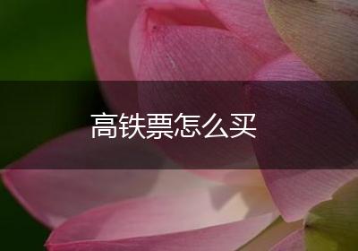 高铁票怎么买