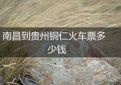 南昌到贵州铜仁火车票多少钱