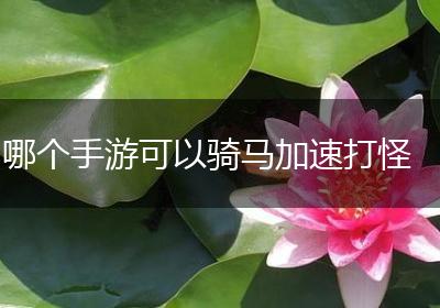 哪个手游可以骑马加速打怪