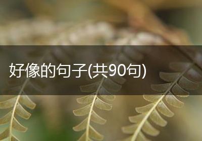好像的句子(共90句)