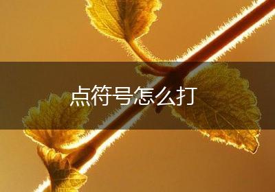 点符号怎么打
