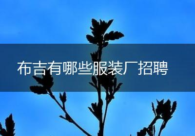 布吉有哪些服装厂招聘