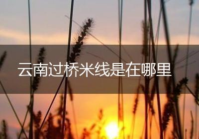 云南过桥米线是在哪里