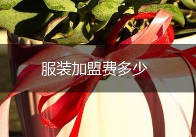 服装加盟费多少