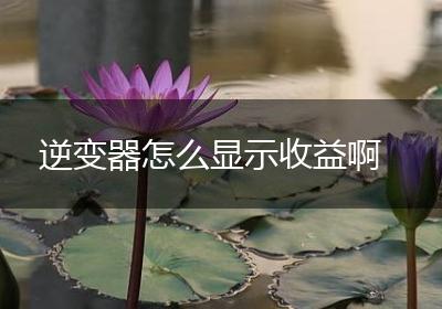 逆变器怎么显示收益啊