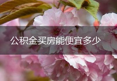 公积金买房能便宜多少