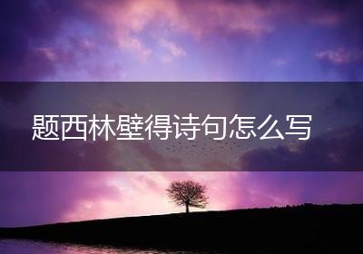 题西林壁得诗句怎么写