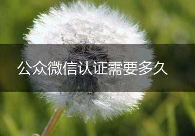公众微信认证需要多久