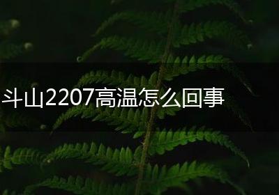 斗山2207高温怎么回事