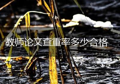 教师论文查重率多少合格
