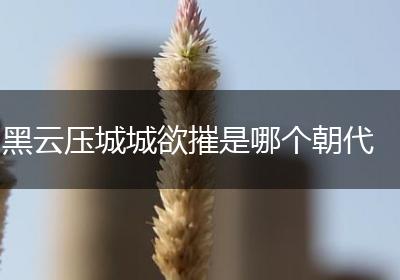 黑云压城城欲摧是哪个朝代