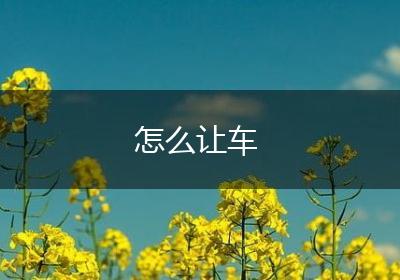 怎么让车