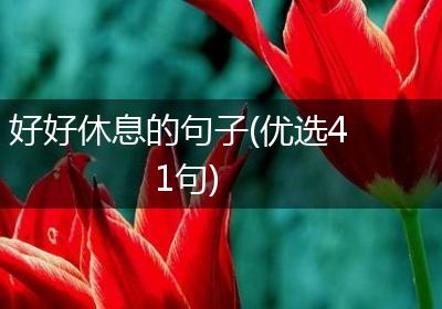 好好休息的句子(优选41句)