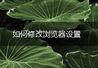 如何修改浏览器设置