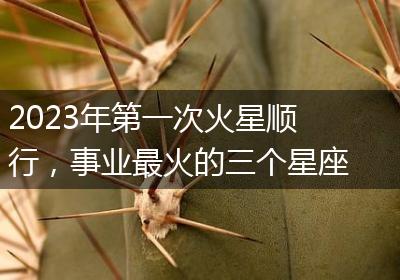 2023年第一次火星顺行，事业最火的三个星座