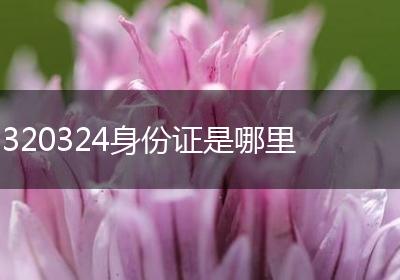 320324身份证是哪里