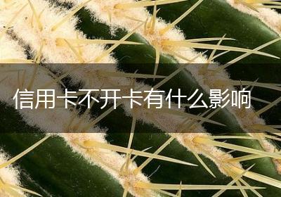信用卡不开卡有什么影响