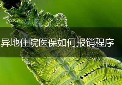异地住院医保如何报销程序
